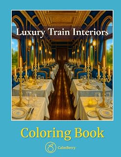 Luxury Train Interiors – Coloring Book: 50 Elegant Travel Scenes Featuring Historic Railcars, Classic Suites, and Vintage Onboard Design for Adults to ... Travels Realistic Coloring Books for Adults)