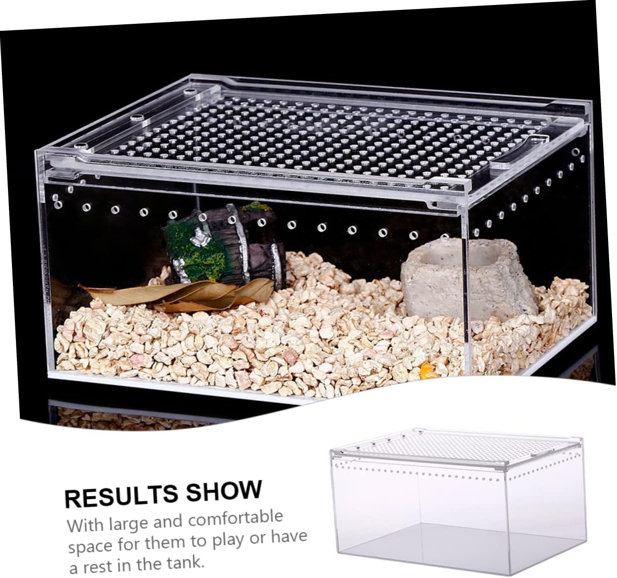 Toyvian Acrylic Reptile Feeding Container Breeding Box for Frogs Spiders Snakes and More Easy to Use Safe Materials Great for Indoor and Outdoor Environments