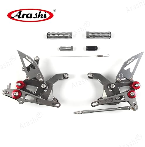 Miniatura 94 de Arashi reposapiés para motocicleta, accesorios ajustables, juego de reposapiés traseros Negro