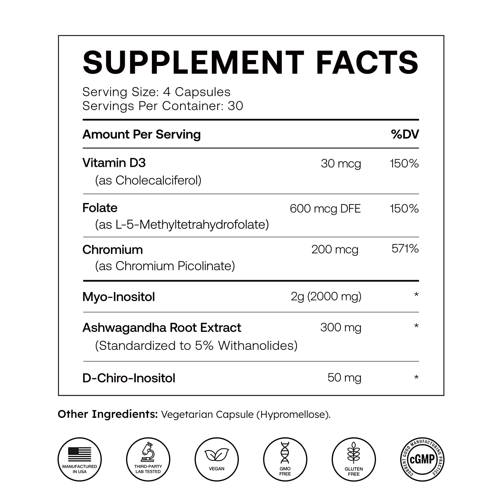 Myo Inositol & D-Chiro Inositol, 6-in-1 Inositol Supplement for Women — Amazon image 7