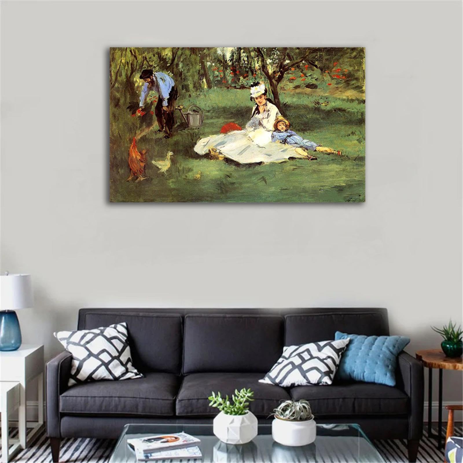 Amazon.com: LKXGRRSFG The Monet Family in the Garden Famous