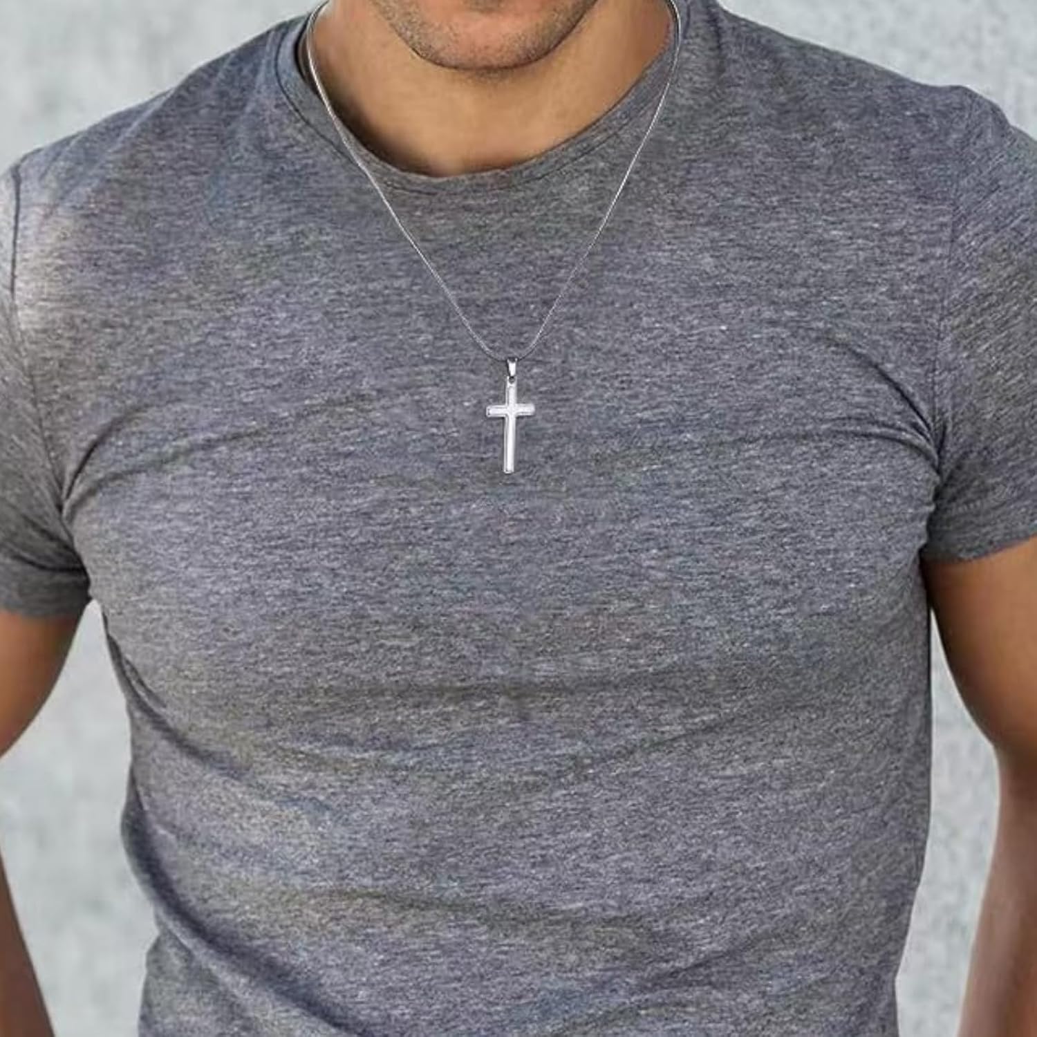 72ore To My Son Necklace from Mom Silver Chain Cross Pendant Protection Necklace for Men Birthday Jewelry Gifts for Son - Image 2