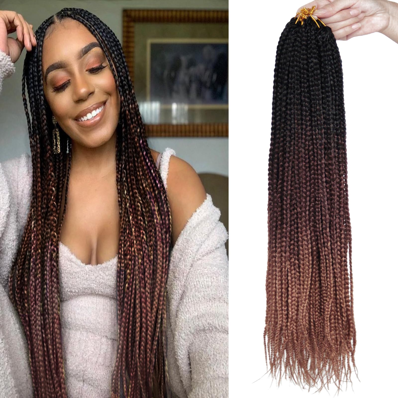 Amazon.com : Box Braids Crochet Hair 22Inch 6Packs Crochet Hair