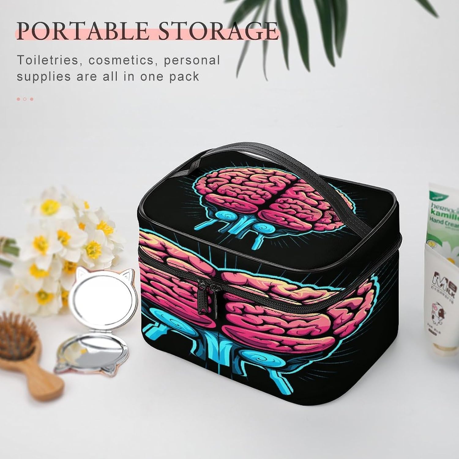 Brain Exercise Travel Makeup Bag Cosmetic Bag Toiletry Bags image 5