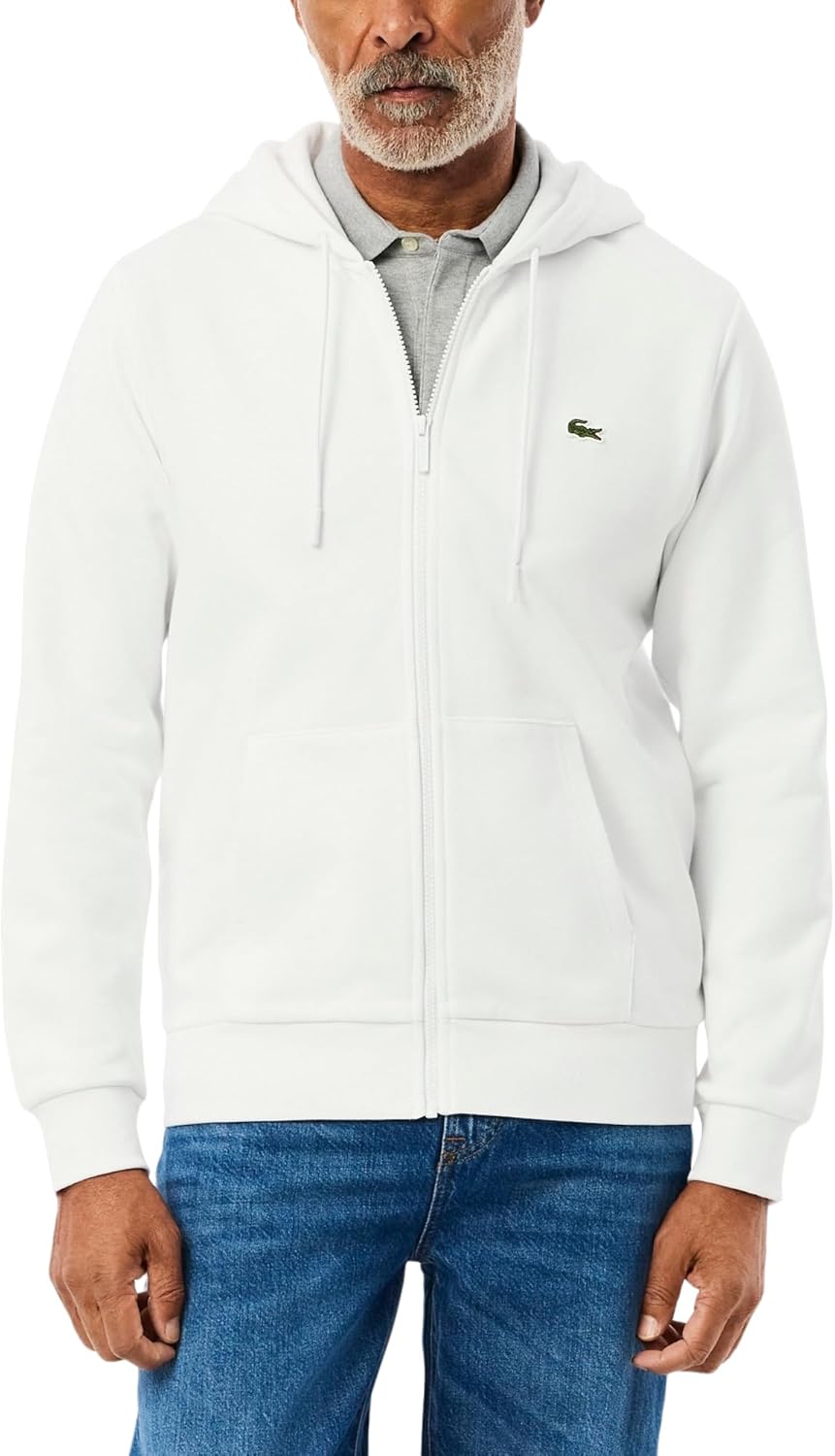Lacoste mens Classic Fit Zipped Fleece Sweatshirt