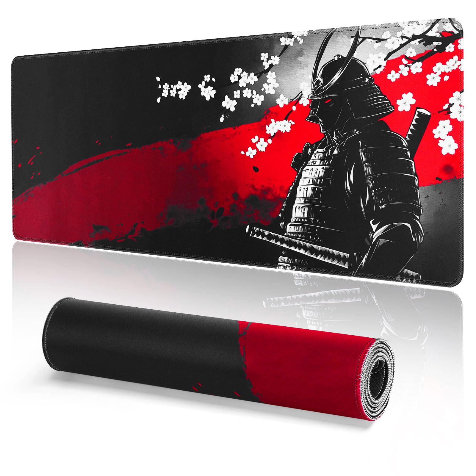 EFISH Japanische Gaming Mauspad XXL 800 x 300 mm Großes Mauspad Vernähte Kanten Wasserdicht Anti-Rutsch für PC, MacBook,Laptop Verbessert Präzision und Geschwindigkei.(B17)