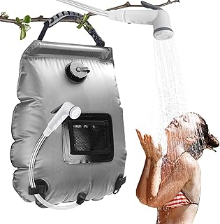 Solar Dusche Tasche,20L Outdoor Warmwasser Duschsack,SolarbetriebenCampingduschemit Temperatur Heißwasser,Tragbare Solar Heizung Tasche,Camping Dusche Tasche mit Duschkopf,für Camping Outdoor Wandern