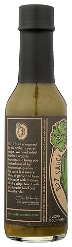 Miniatura 6 de Salsa picante Green Belly: utiliza cilantro, habanero, ajo y vinagre de sidra de manzana orgánico, 5.2 onzas
