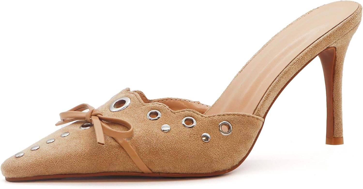 Kitten Heels for Women Pointed Toe Heels Studded Australia Ubuy