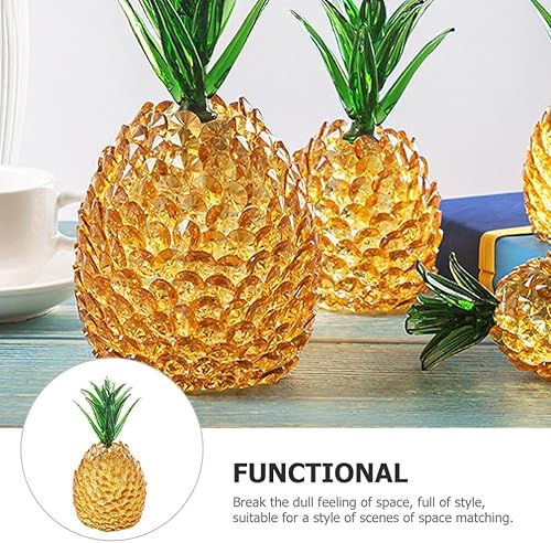 Miniatura 3 de Decoración de mesa de comedor, figuras de piña de cristal, decoración de frutas, adorno de piña de cristal, escultura decorativa de frutas de