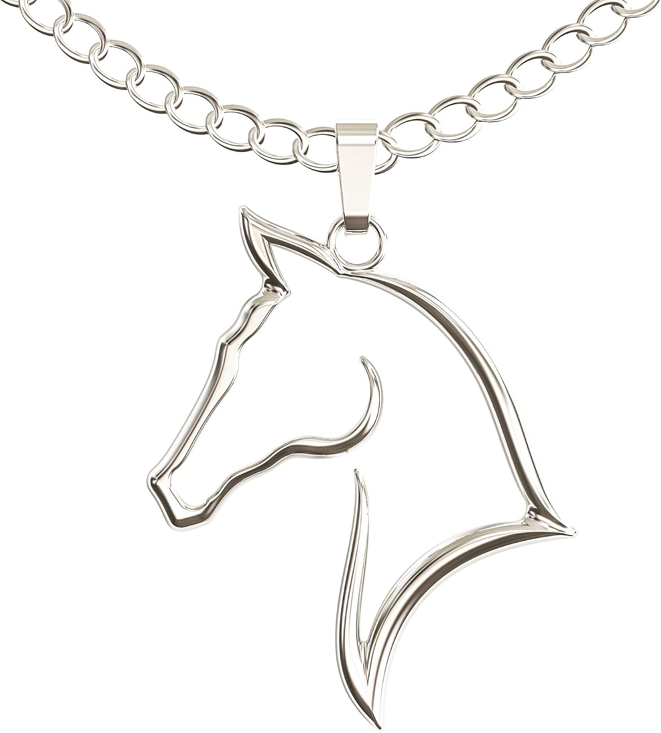 Happy Kisses Horse Necklace - Elegant Horse Themed Jewelry for Girls 8-12 & Women - Charm with Message Card - Equestrian Gifts for “I Love Horses” and Racing