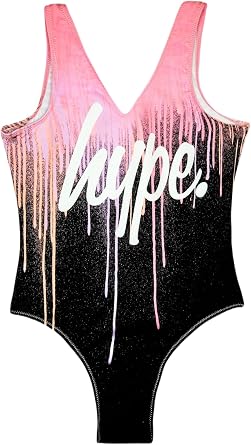 hype Girls Dark Pastel Drips One Piece Bathing Suit 15 Years Multicolored