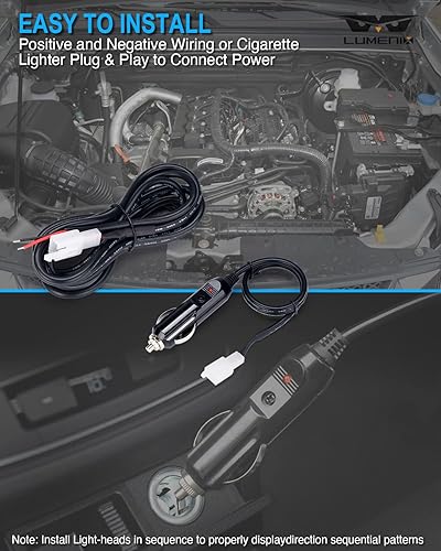 Miniatura 6 de LUMENIX Kit de luces intermitentes estroboscópicas de montaje en superficie LED ámbar con caja de control, rejilla lateral marcador ultra delgado,