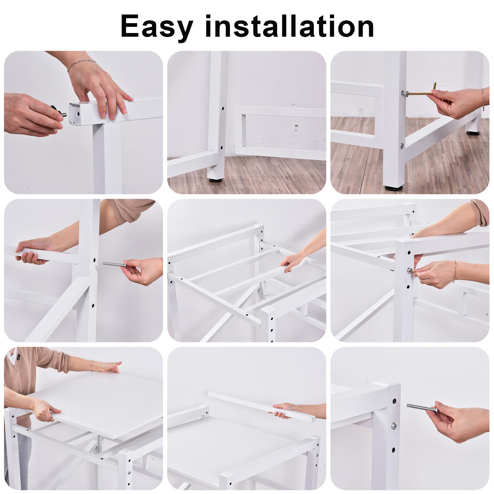 2 Ebenen Waschmaschine trockner schrank höhenverstellbar (90 cm/95 cm/100 cm) -Waschmaschine und trockner übereinander tragfähigkeit 300 kg,Waschturm geeignet für Badezimmer und Waschküchen,Weiß