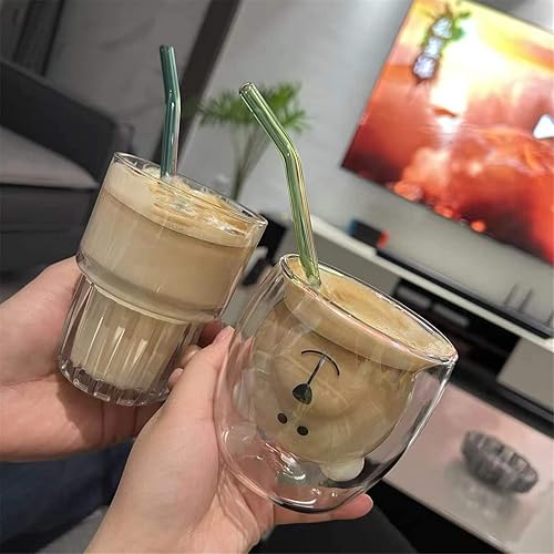 Miniatura 7 de 10 popotes de vidrio doblado reutilizables, 0.354 x 0.394 in, pajitas de vidrio coloridas para bebidas, batidos, té de leche, jugos, juego de 10