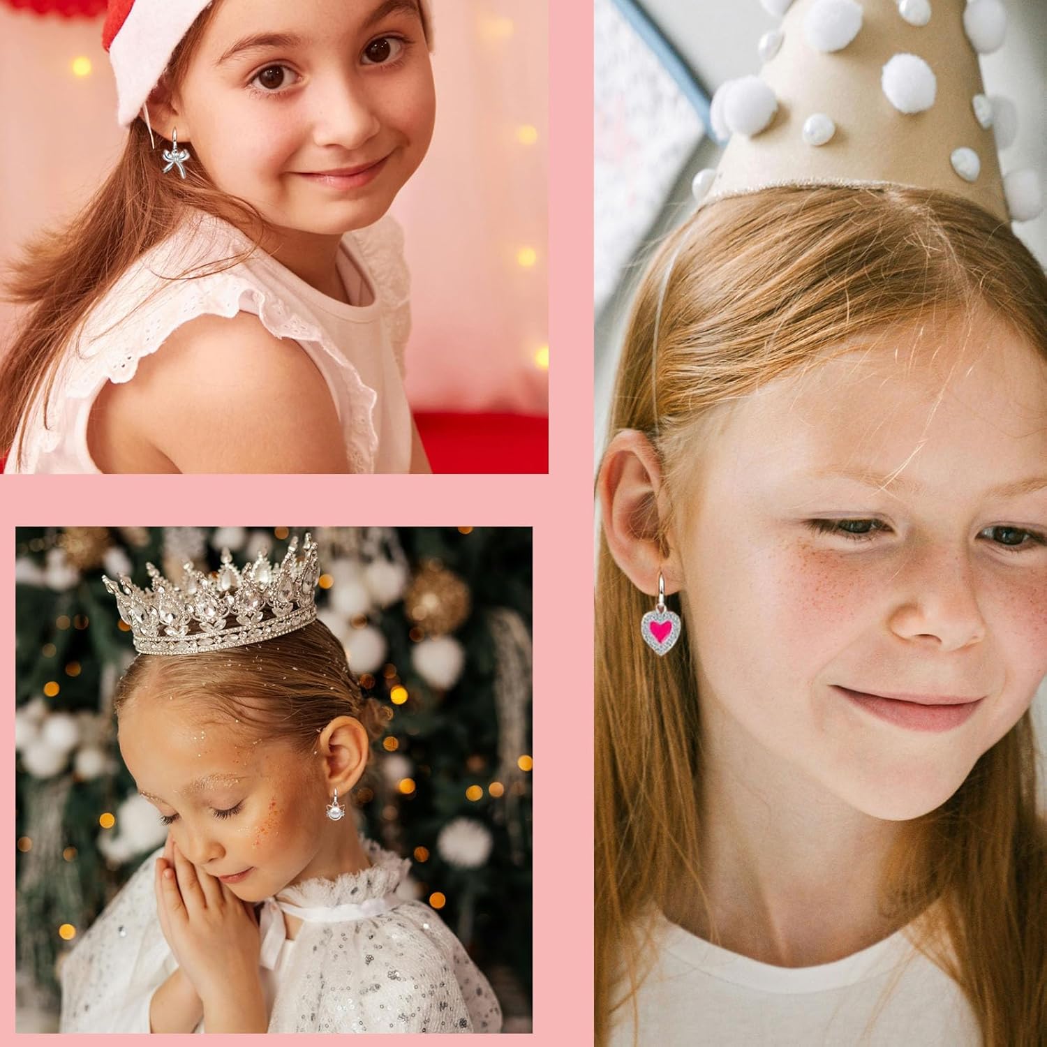 16 Pairs Hypoallergenic Dangle Hoop Earrings for Girls Teens Women,Cute Kids Hoop Earrings Set with Charm Heart Pearl Bow Butterfly Animal Small Huggie Earring Jewelry Gift - Image 5