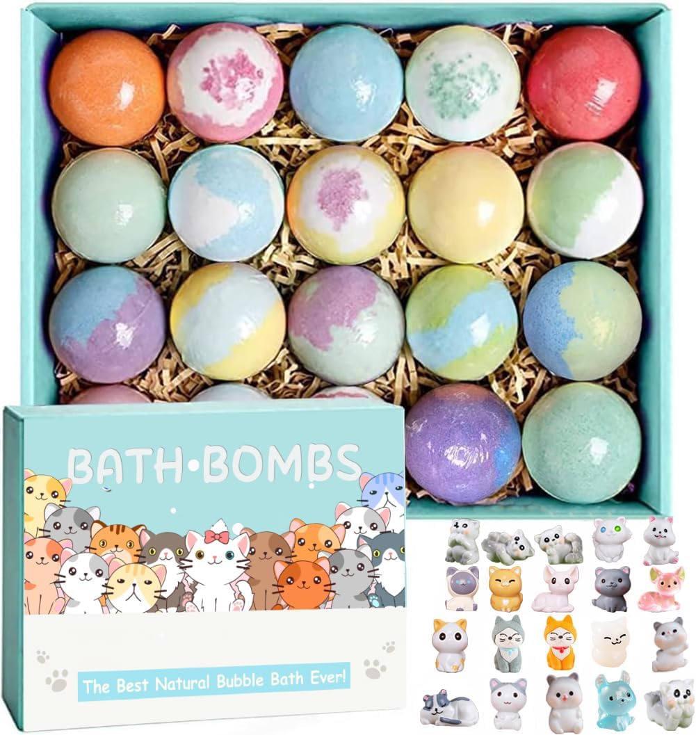 Kids Bath Bombs with Surprise Inside, 20 Pack Kids Bath