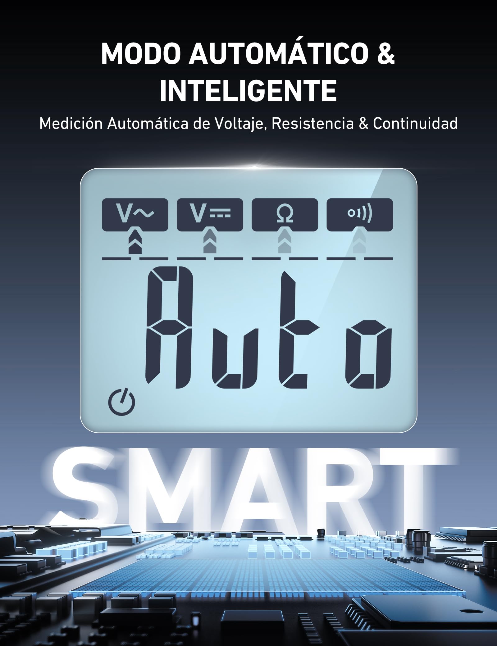 AstroAI Multímetro Digital Inteligente 4000 Cuentas, Polimetro Digital de Larga Duración, Tester Electricista de Rango Automático para Voltaje CA/CC, Resistencia y Continuidad