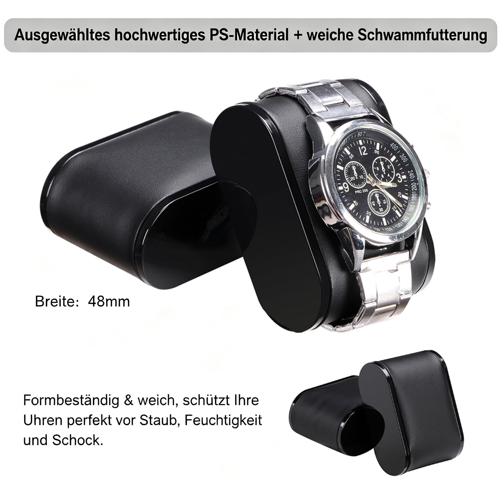 BEWISHOME Uhrenbox mit 12 Fächern, Herren Luxuriöse Uhrenbox | 2 Ebenen Uhrenkasten, Uhrenaufbewahrung mit Glasdeckel, Uhren Aufbewahrungsbox, Weihnachten Uhren Box, Braun, ESSH02Y