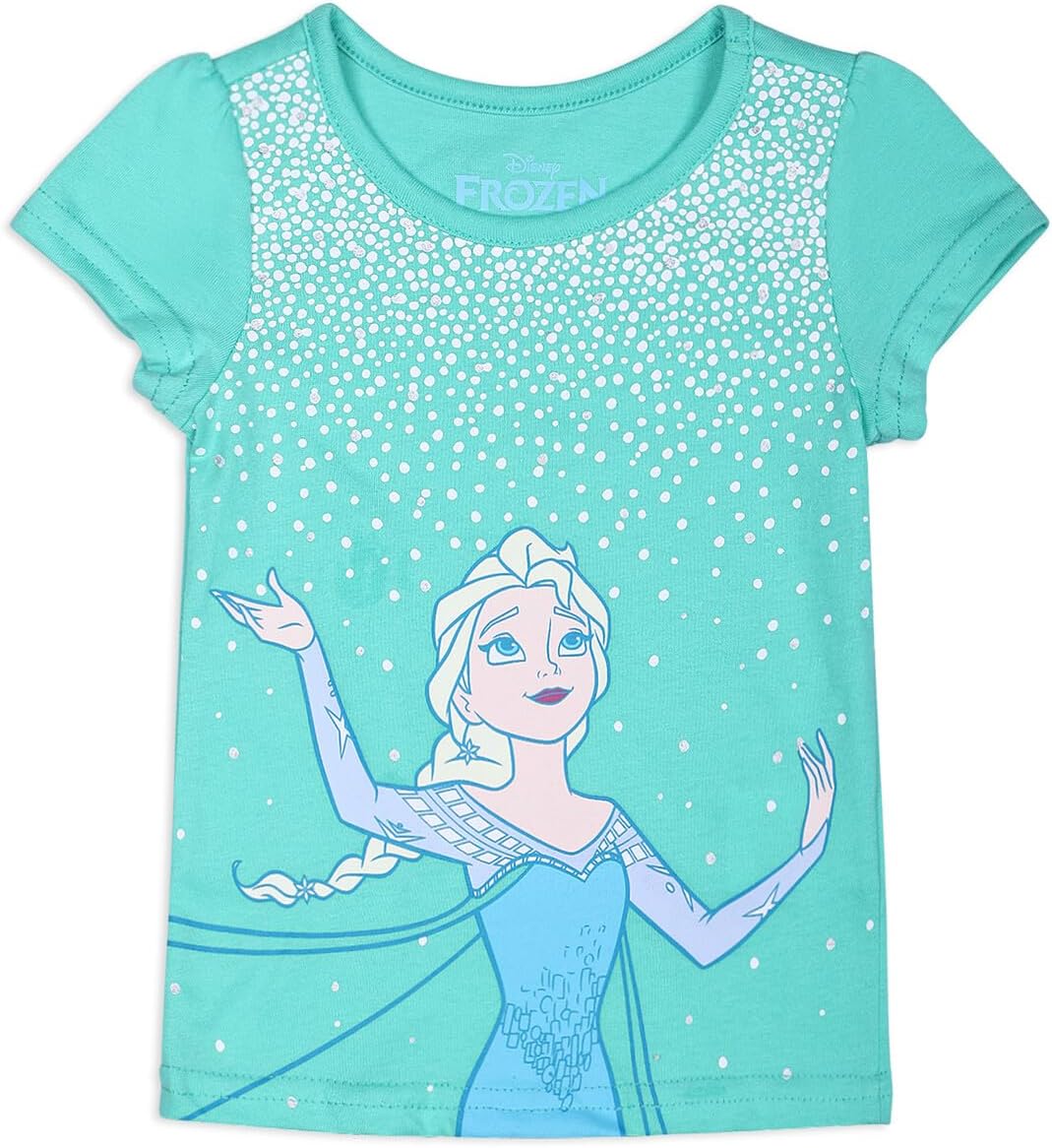 Disney Frozen Girls Elsa and Anna 3 Pack T-Shirts for Toddler and Little Kids - Image 2