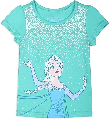 Miniatura 2 de Disney Frozen Girls Elsa and Anna 3 Pack T-Shirts for Toddler and Little Kids