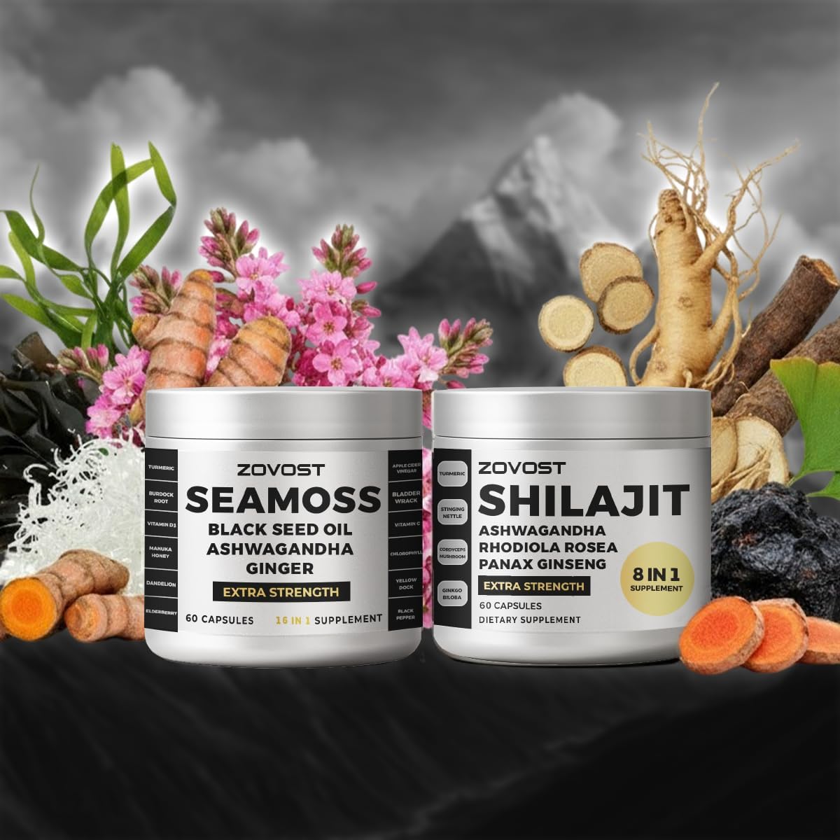 Superblend Daily Wellness Supplement – 24-in-1 Natural Formula with Sea Moss, Shilajit & Adaptogens – Energy, Focus & Vitality Support