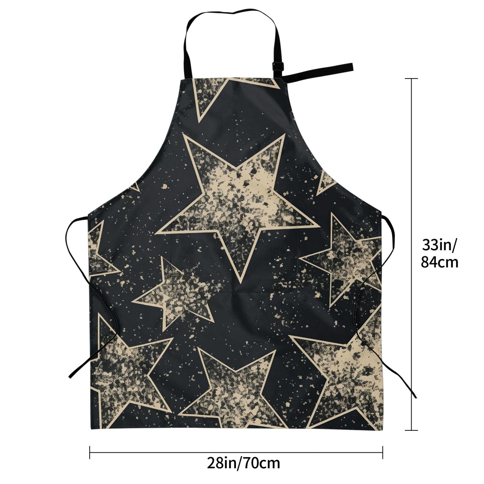 GFLFMXZW Apron for Women Men Waterpoof Aprons Star Adjustable Bib Work Aprons for Dishwashing