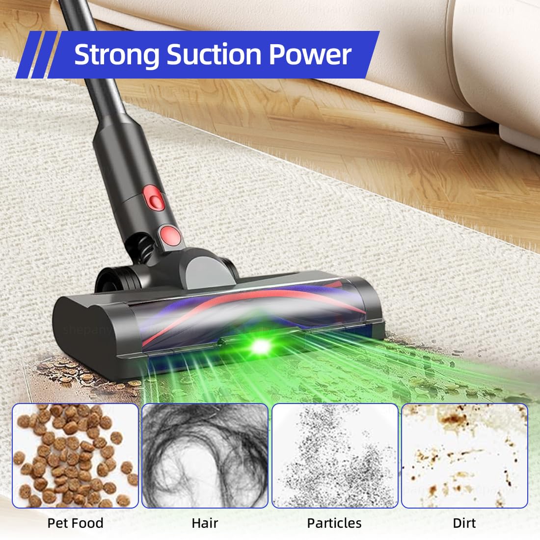 LED-Bürste-Ersatzteil Zubehör Kompatibel Mit Dyson V7,V8,V10,V11,V15,Staubsauger Bürste für Verhedderungsfrei und Antistatisch,Bodendüse für Hartböden und Teppiche.