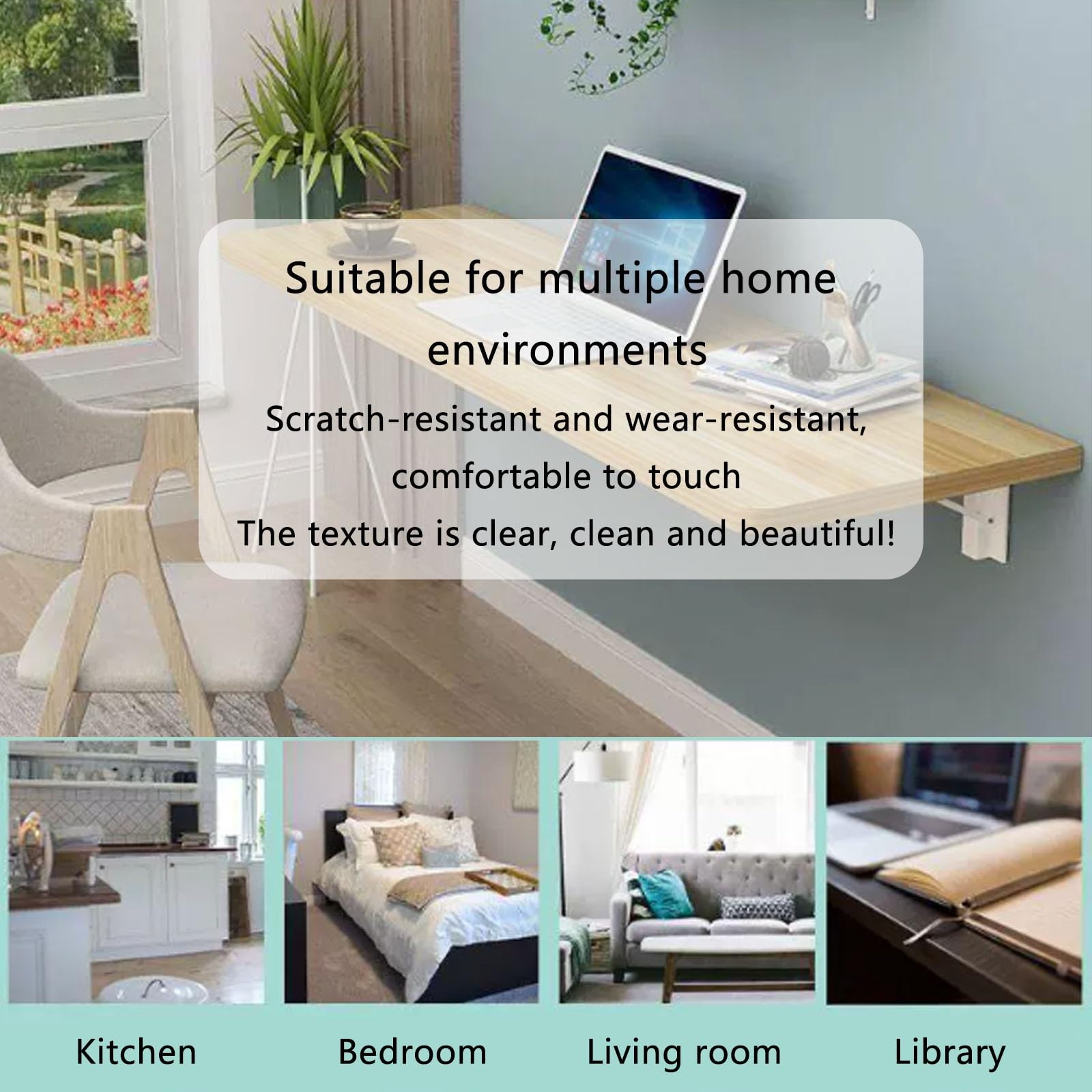 Amazon｜ランドリー用壁掛け折りたたみキッチンデスク、スタンド付き