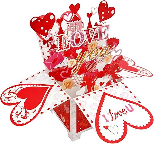 Divertida tarjeta desplegable en 3D para el día de San Valentín para novio y novia, divertidos regalos de aniversario de aniversario, espléndidas disponible en Yaxa Venezuela