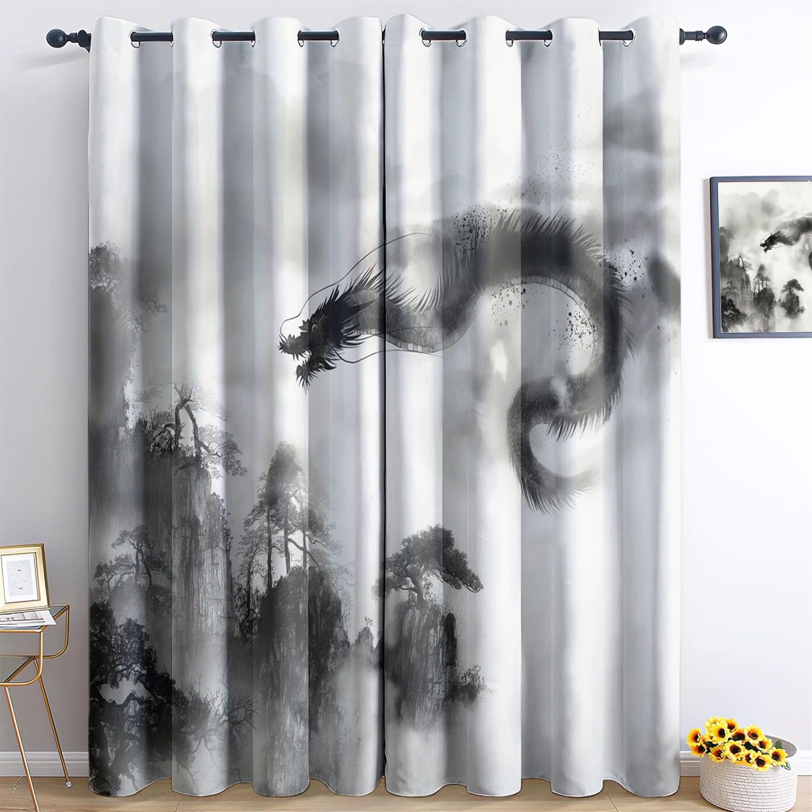 Rideau occultant thermique gris 140x245 pour isolation acoustique