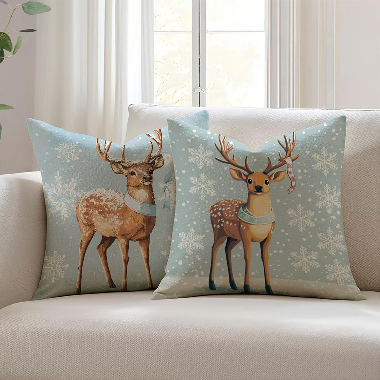 Housses de coussin salon de jardin et terrasse imperméables 22x22inch en lin Lejnlnng