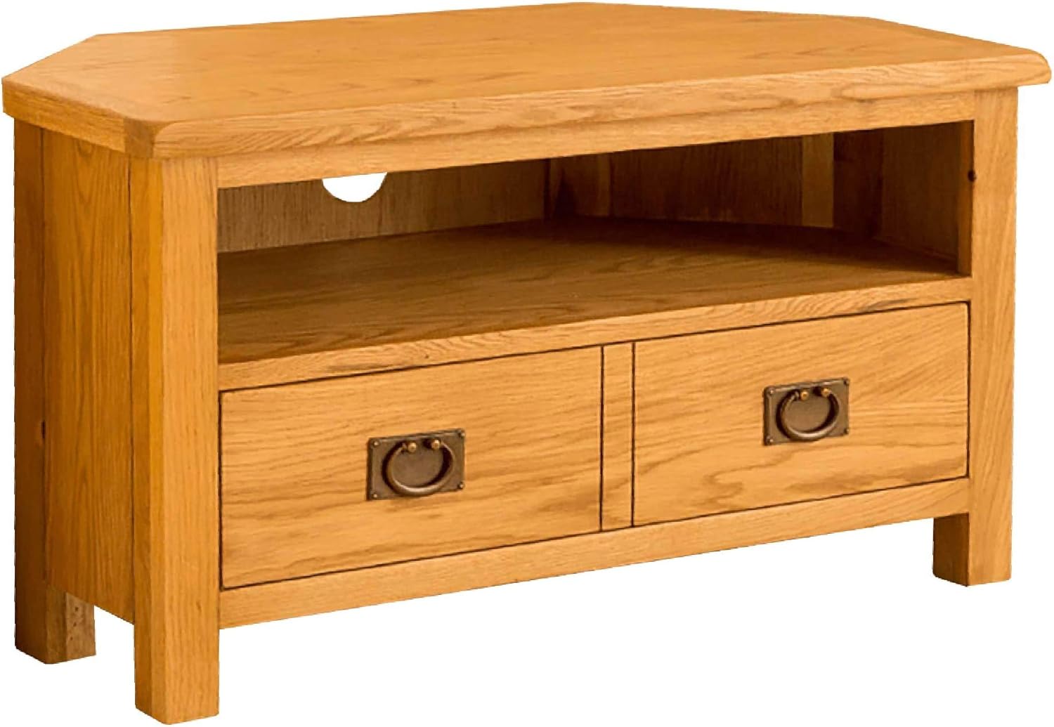 Roseland Furniture Lanner Oak Corner TV Stand Unit for Living Room or