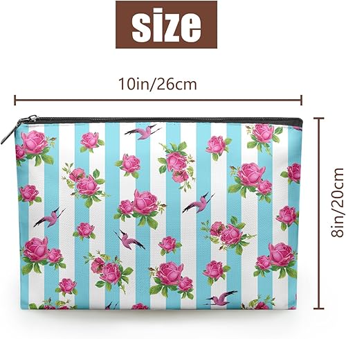 Miniatura 5 de Dacawin Bolsa de cosméticos de flores de girasol para mujer, bolsas de maquillaje de flores amarillas, bolsa de aseo a cuadros blancos y negros,