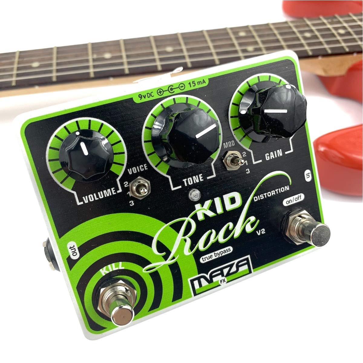 Amazon.com: Pedal de guitarra Maza Fx Distortion V2 - KID ROCK