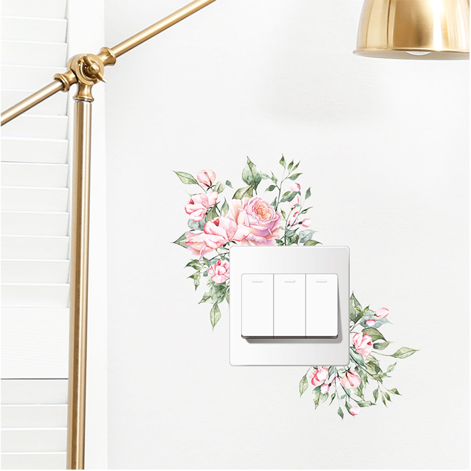 TINGWEN 5 Pièces Switch Socket Décorations Stickers Green Plant Autocollant Interrupteur Mural Lampe Interrupteu Décoratif Stickers PVC Auto-adhésif Pour salon Chambre Salle bains Cuisine Bureau (#1)