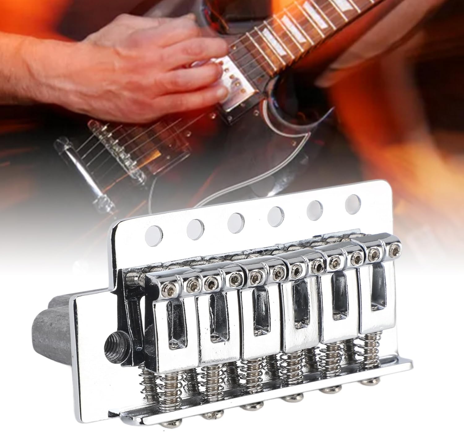 Left Handed Vintage Zinc Alloy Electric Guitar Tremolo Bridge Set with 52.5mm String Spacing Easy Installation for ST Guitars Professional Musicians and Guitar Enthusiasts