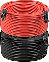 Vista 24 de XRDS -RF Cable de extensión solar 8AWG 3FT paquete de 2 unidades (rojo + negro), cable fotovoltaico con conectores solares macho/hembra, cable