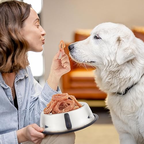 Miniatura 9 de Jungle Calling Anillos de pollo, golosinas para perros, carne seca de pollo asada lenta, masticables para perros sin cuero crudo, golosinas de