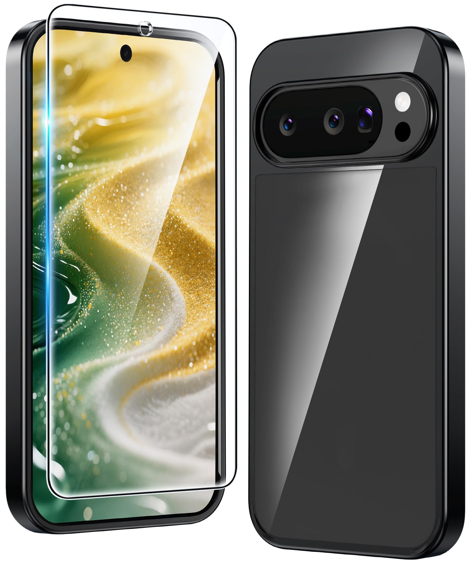FNTCASE for Google Pixel 10/9 Pro XL Case Clear with Screen Protector