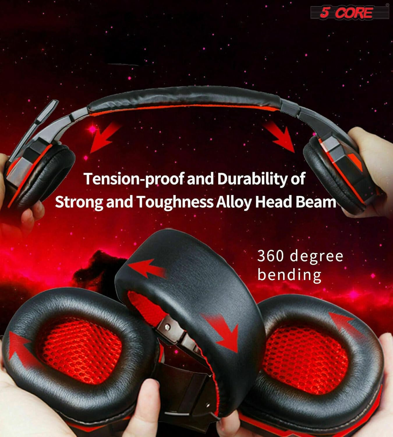 Buy 5 CORE Gaming Headset for PS4 PC One PS5 Console Controller, Noise