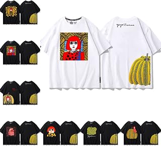 [FBZWVCJJ] 草間彌生 カボチャプリントTシャツ 半袖 丸首 夏服 トップス 丸襟 カジュアル 大人用 薄手 多色·多サイズ 日常服 普段着 柔らかい 通気性 快適 記念シャツ 通勤 通学 男 [並行輸入品]