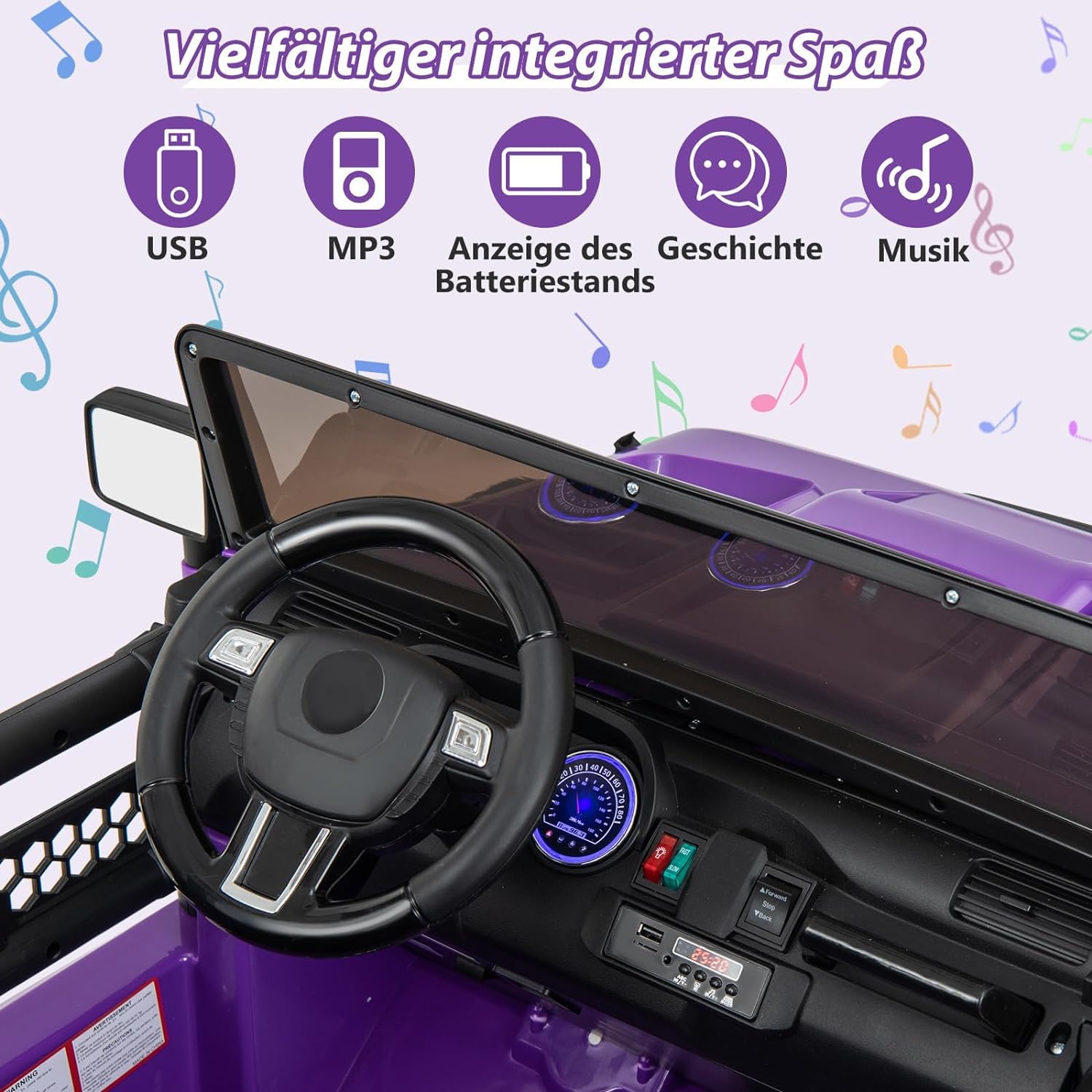 DREAMADE Voiture Electrique 24V Enfants avec Télécommande,Véhicule Électrique Enfants 3+Ans avec 3 Vitesse,Démarrage Lent,Harnais à 3 Point,Musique,Radio,Lumières LED,MP3,USB,Charge 30KG (Vert