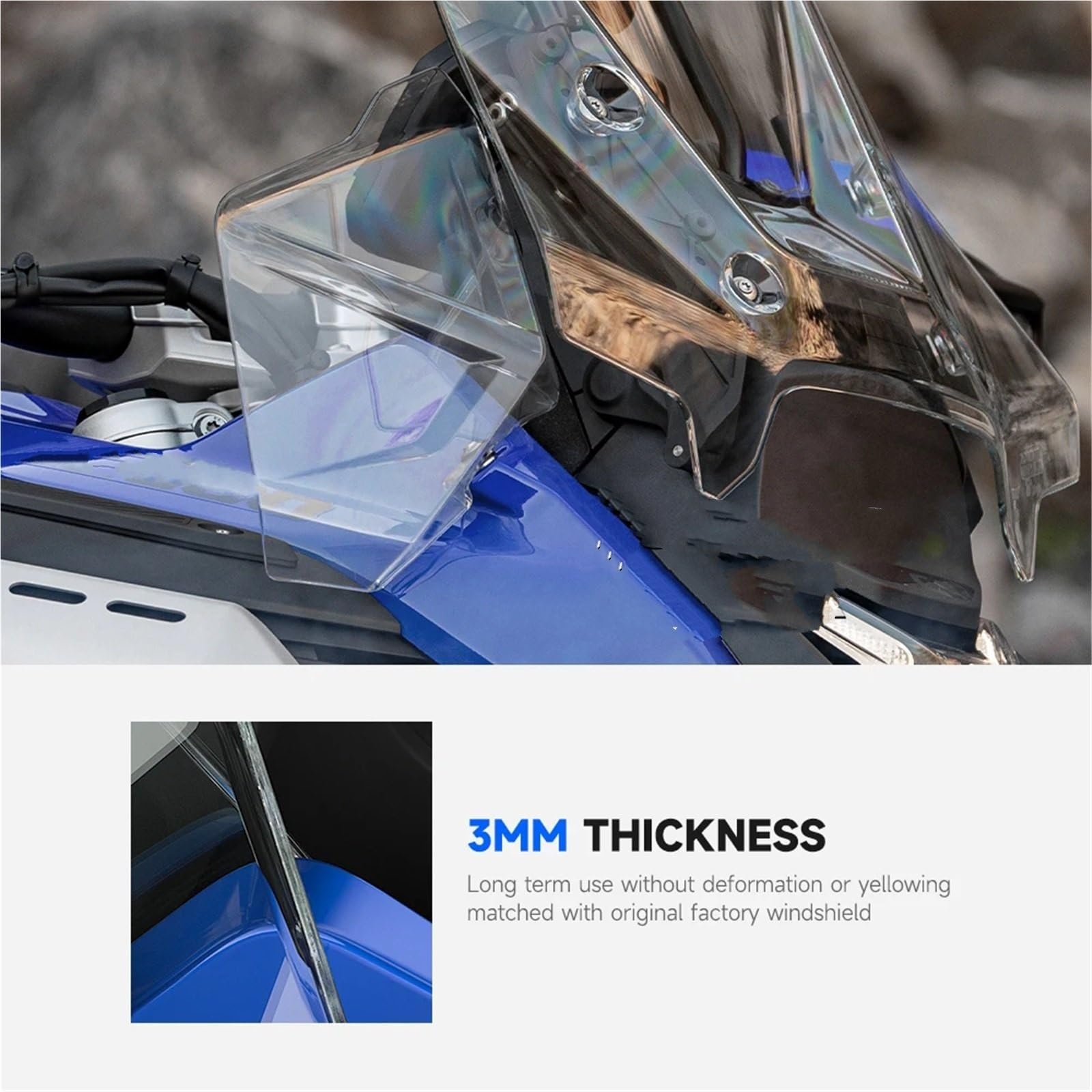 Spojler przedłużający szyba przednia Pasuje do BMW R1300GS ADV R1300 GS R 1300 GS Adventure 2024 2025, boczna szyba motocyklowa, deflektor wiatru, akcesoria Przednia szyba motocyklowa(Smoky black)