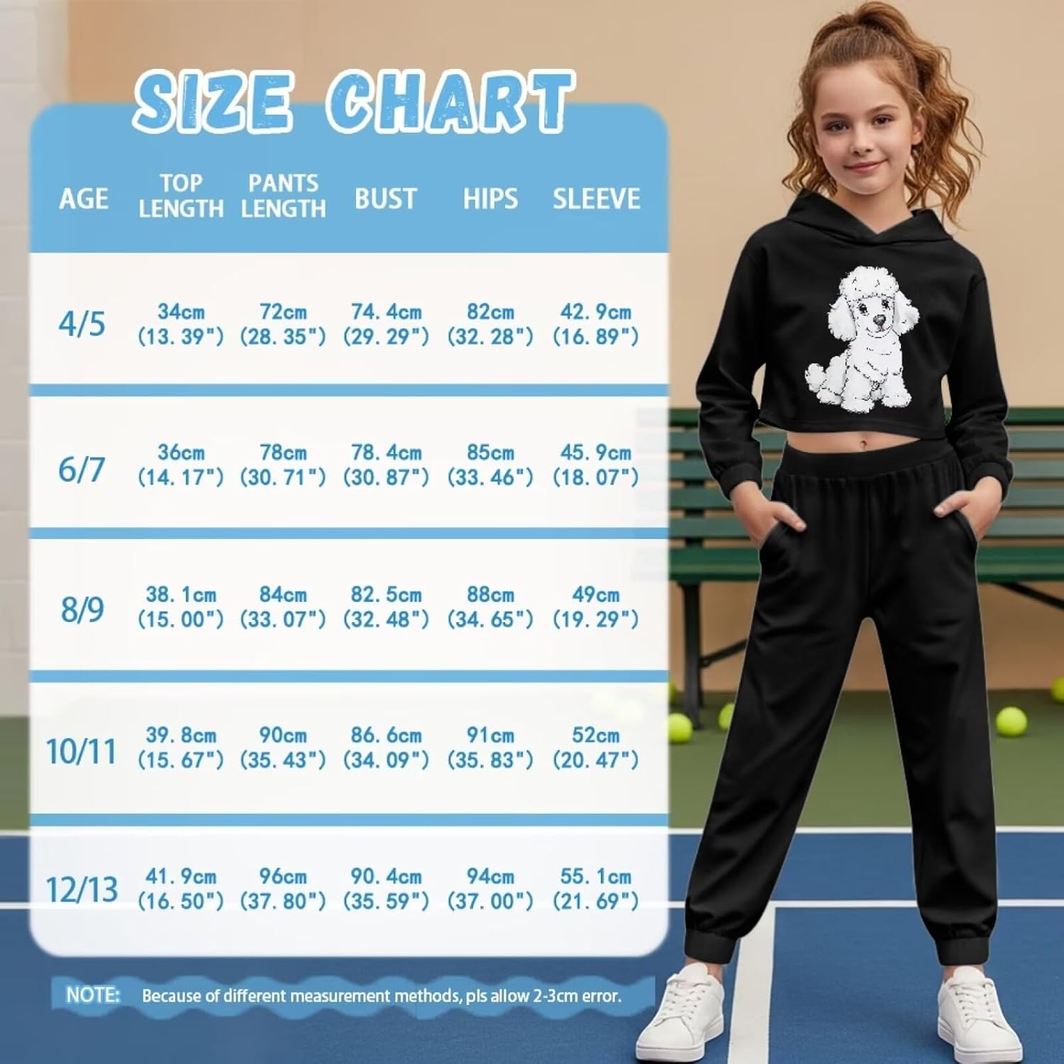 Girls Matching Tracksuit Set Hooded Short Sweatshirts & Jogger Pants Long Sleeve Tops 2 Pcs Sweatsuit for 4-13