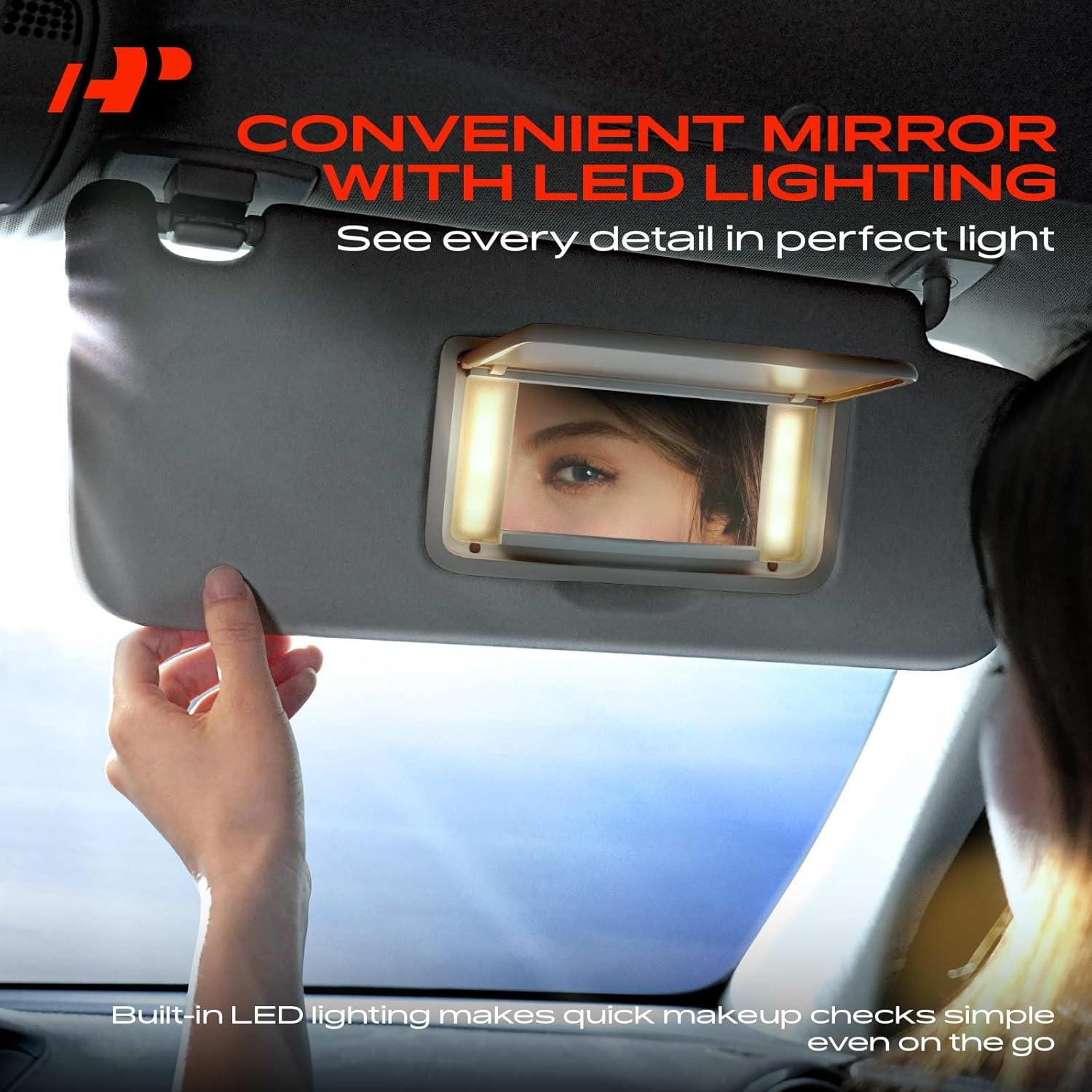 A-Premium Right Passenger Side Sun Visor Assembly Compatible with Honda Accord 2008-2012 - with Vanity Mirror, with Vanity Light, Warm Gray Color - Replaces 83230TP6A51ZA, 83230TP6A52ZB