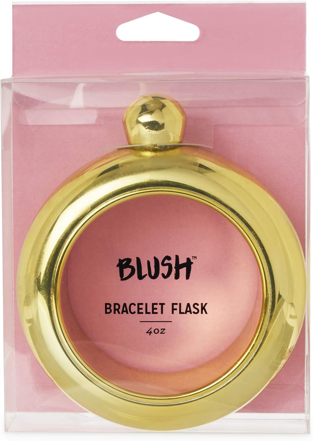 Blush Gold 3 oz Bangle Bracelet Flask for Women, Chic Wrist Jewelry Plastic Hidden Flask for Whiskey, Alcohol & Premixed Cocktails, Bachelorette Party Gifts for Women, Girls Night Essentials, Set of 1