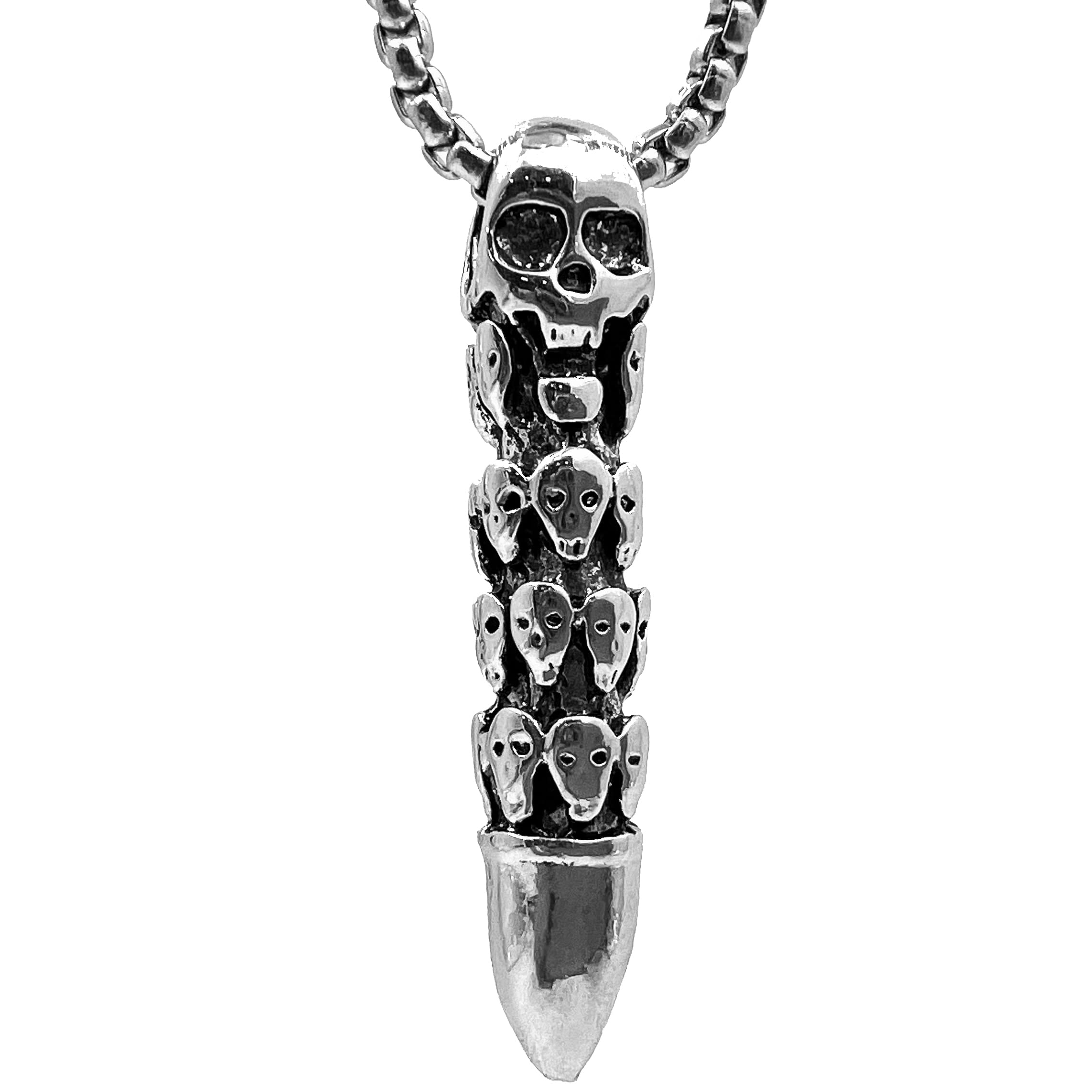 THE MEN THING BULLET OF DOOM - Alloy Pendant with Stainless Steel 24inch Round Box Chain, European trending Style for Men & Boy (B0B7RWP37B) Amazon Price History, Amazon Price Tracker