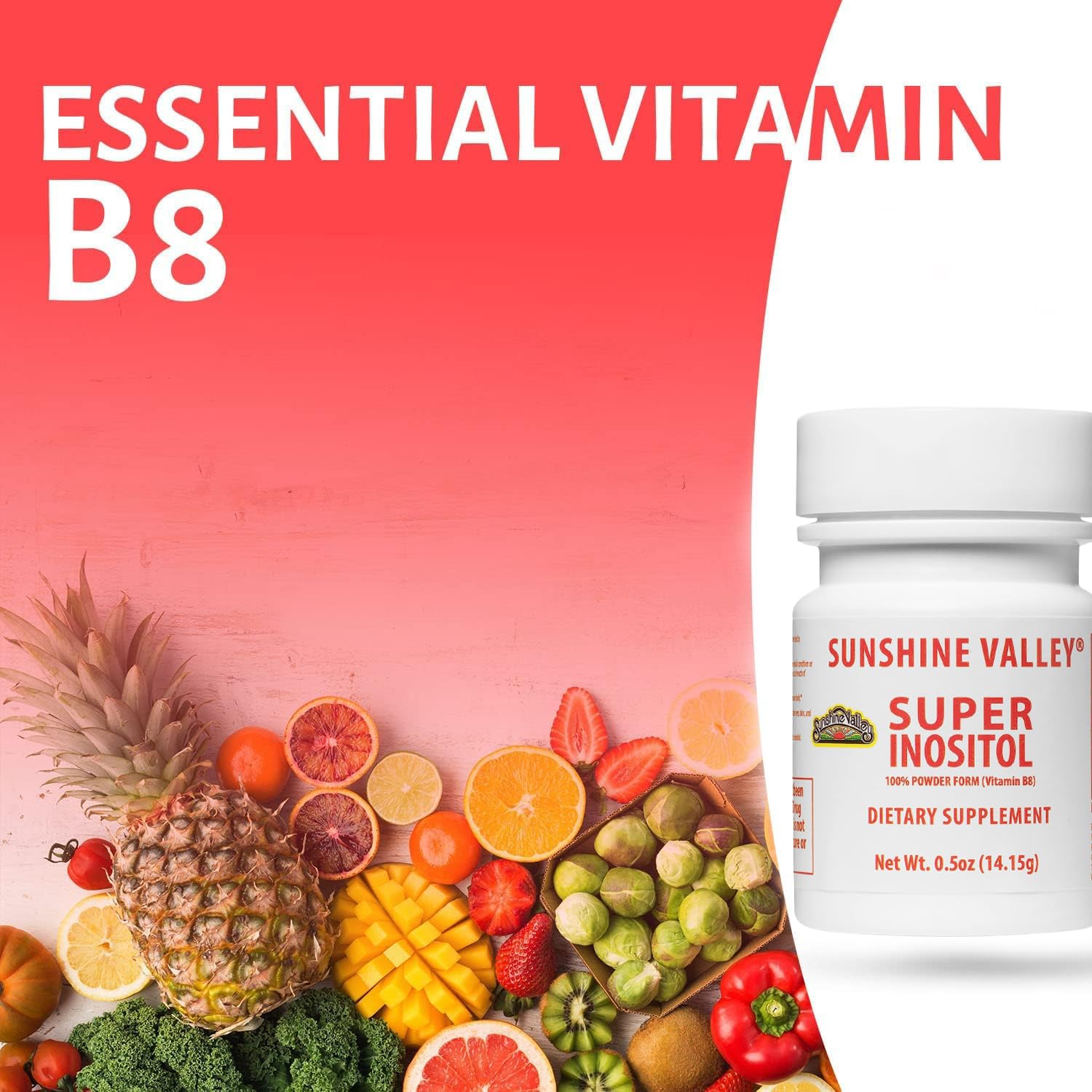 Sunshine Valley Super Inositol, Vitamin B8 Powdered