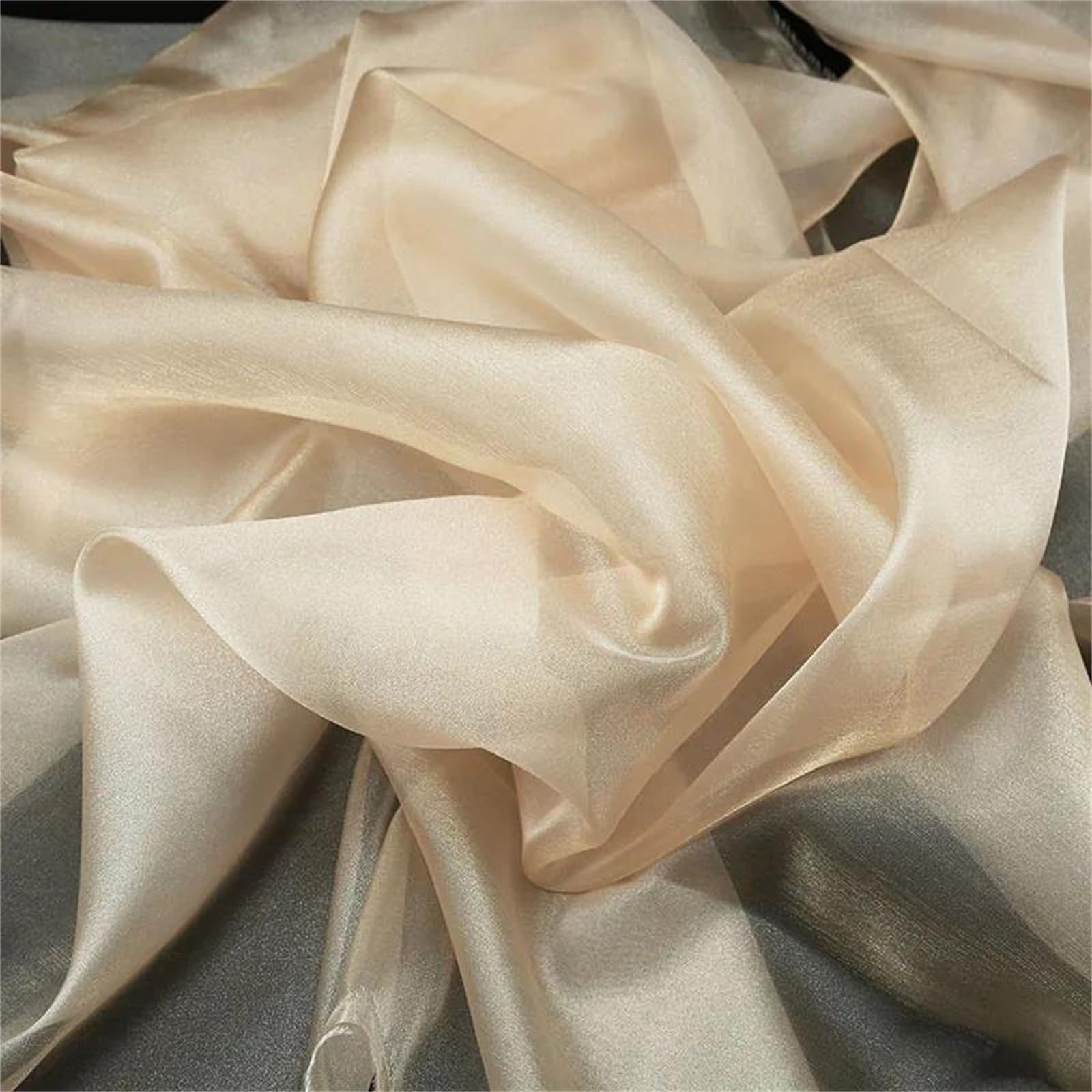 Organza Fabric, Organza Fabric 1.5 Meter Multicolor Multiple Sizes for Sewing(Champagne,M3)